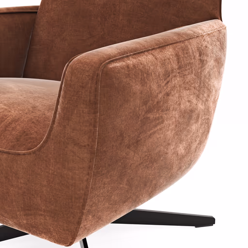 Drehsessel Matina - Größe L, Velour, Kupfer