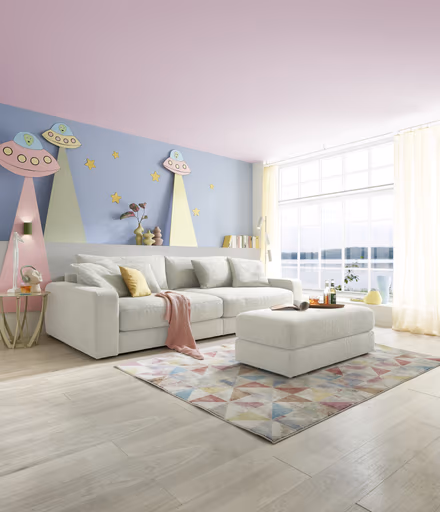 Hocker JOVIN - Stoff, Beige