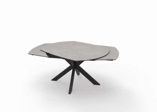 Esstisch MEGGIE - ausziehbar, LB ca. 130x100 cm, Glaskeramik, Grau