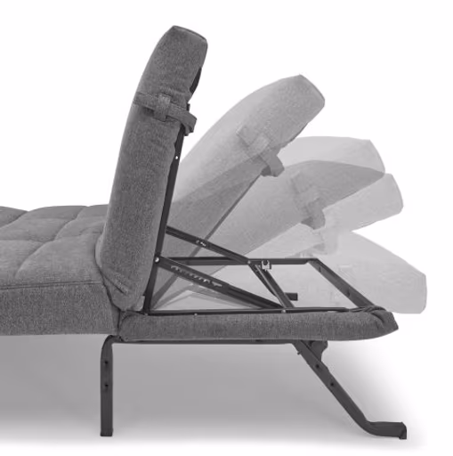 Funktionssofa EASY Optik B - 2-Sitzer, 155 cm inkl. Schlaffunktion, Stoff, Hellgrau