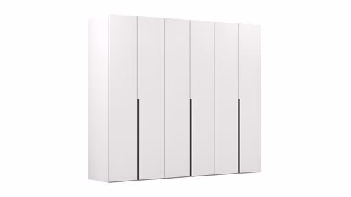 Drehtürenschrank Loretto - B ca. 280 cm, Lack matt, Weiß