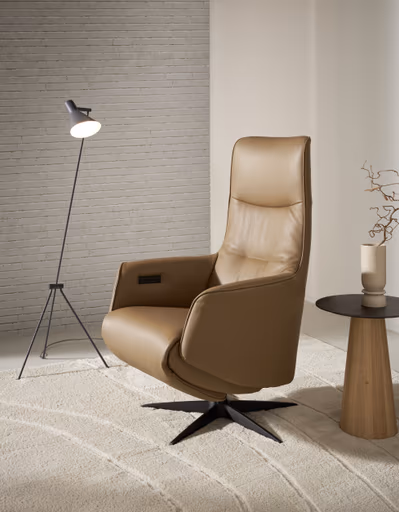 Relaxsessel Riposo - inkl. motorischer Relaxfunktion, Leder, Braun