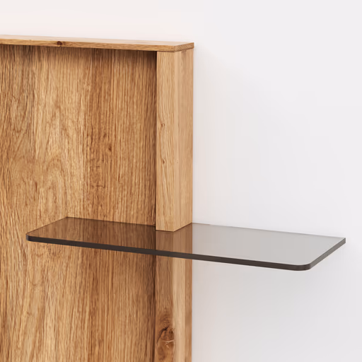 Wandregal Saratoga - linksseitig, Wildeiche massiv, natur geölt