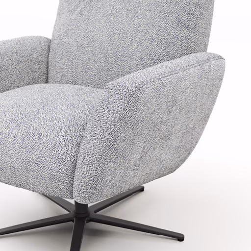 Einzelsessel Terni - Relaxfunktion, Sternfuss, Stoff, Hellblau