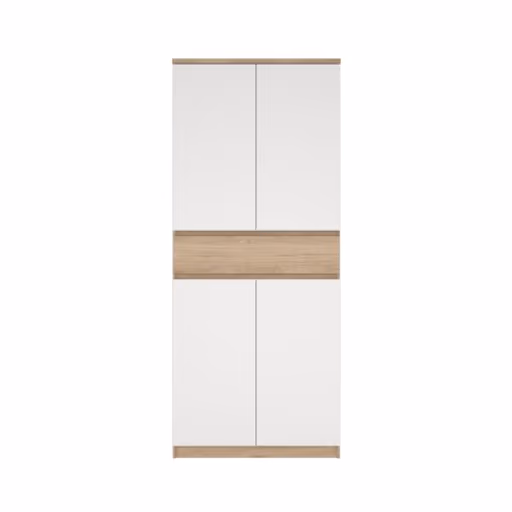 Schuhschrank - B ca. 81 cm, Jackson Hickory Nachbildung, Weiß