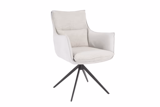 Armlehnstuhl MANDY - drehbar, Stoff, Silbergrau