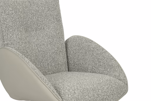 Armlehnstuhl MAURA - drehbar, Stoff, Silberfarben, Latte Macchiato