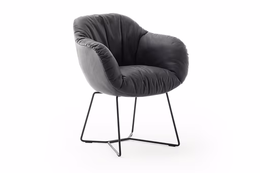 Dinnerchair Sevano - Leder, Anthrazit