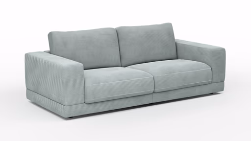 Sofa Juni - 2-Sitzer, Cord, Hellblau