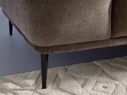 Ecksofa Oslo - 2,5-sitzer, Longchair rechts, Stoff, Dunkelbraun