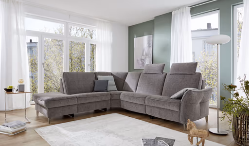 Ecksofa - Ecke links mit 2,5-Sitzer, Stoff, Grau