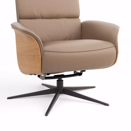 Relaxsessel Amila - Größe M, inkl. Relaxfunktion und Kopfteilverstellung, Leder, Rauchbraun