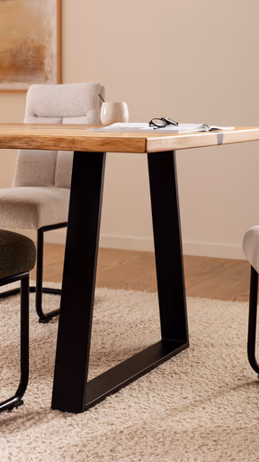 Esstisch Kima - LB ca. 220x100 cm, Wildeiche massiv mit Epoxid-Harz