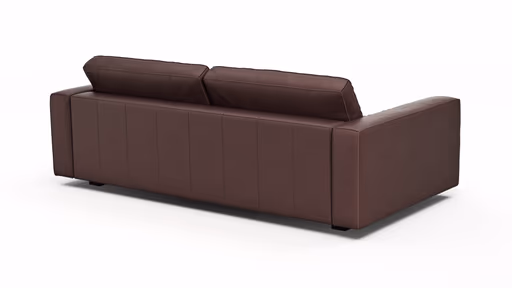  Sofa Aprino 2 - 3,5-Sitzer L, Dickleder, Dunkelbraun, Armlehne Block schmal
