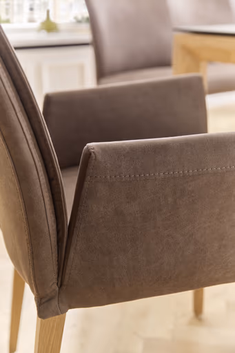 Armlehnstuhl Florea - Stoff, Dunkelbraun