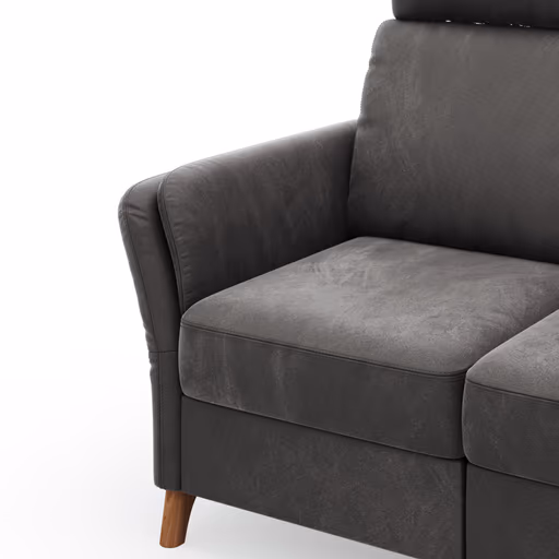 Sofa Vayra - 2-Sitzer, inkl. Relaxfunktion (motorisch) und Kopfstütze verstellbar (manuell), Stoff, Anthrazit