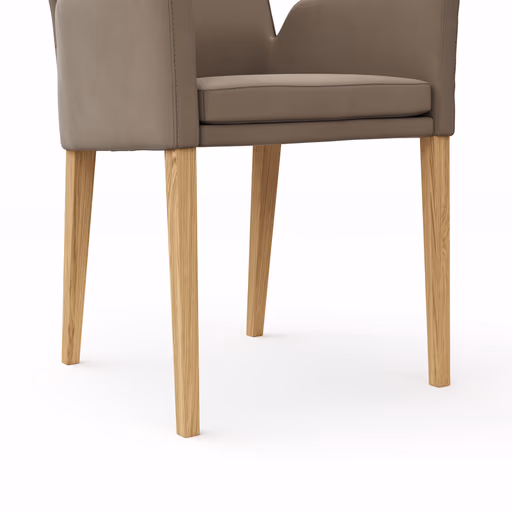 Armlehnstuhl Tuma - Leder, Kitt