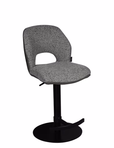 Barhocker MAILE - drehbar, höhenverstellbar, Stoff, Grau, Anthrazit
