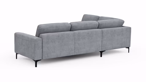 Ecksofa Oviedo - 2,5-Sitzer mit Ecke rechts, Stoff, Grau