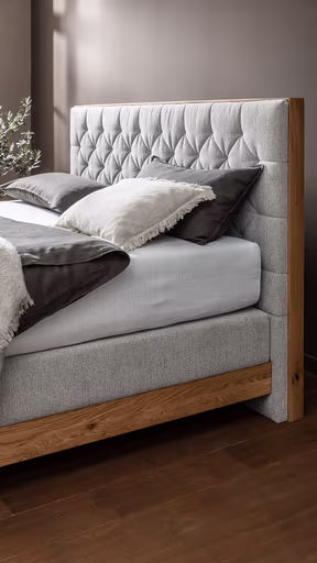 Boxspringbett Alpin Luxe - Liegefläche ca. 180x200 cm, Stoff, Graubeige