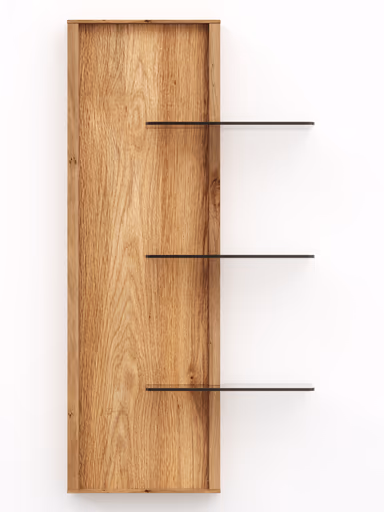 Wandregal Saratoga - linksseitig, Wildeiche massiv, natur geölt