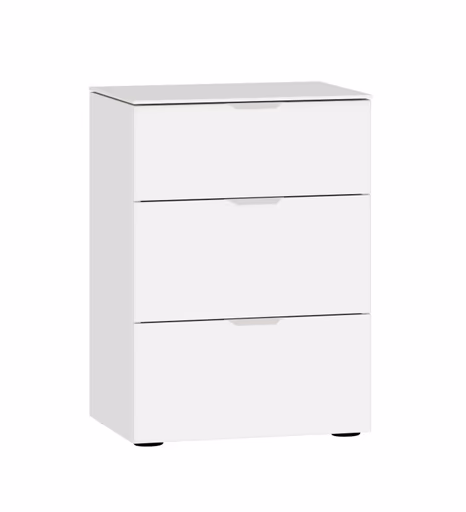 Nachtkommode JOIN IT- Glas, Weiß, Matt, Weiß
