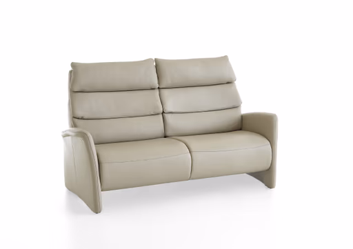 Sofa - 2,5-Sitzer groß, Kopfteil verstellbar, Leder, Perlmutt