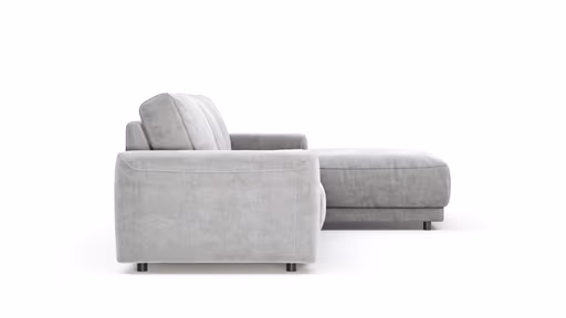 Ecksofa Balok - 2,5-Sitzer mit Longchair groß rechts, Stoff, Eisengrau
