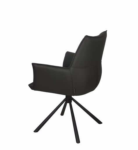 Armlehnstuhl MAKANA - drehbar, Stoff, Schwarz