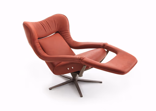 Sessel - Relaxfunktion motorisch, Leder Rot