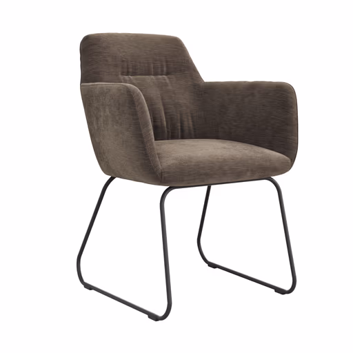 Armlehnstuhl Nashville - Stoff, Dunkelbraun