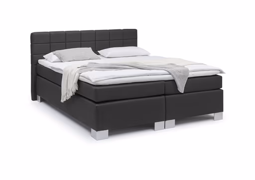 Boxspringbett HAIKOS- Liegefläche ca. 180x200 cm, Stoff, Anthrazit, Bonnell, Inkl.Topper