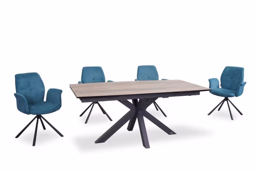 Armlehnstuhl MANOA - drehbar, Stoff, Petrol