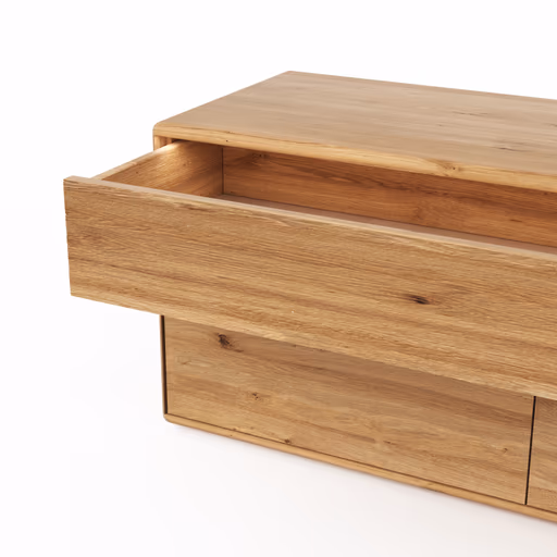 Mediaboard Hillsboro - inkl. Beleuchtung, Wildeiche natur, geölt