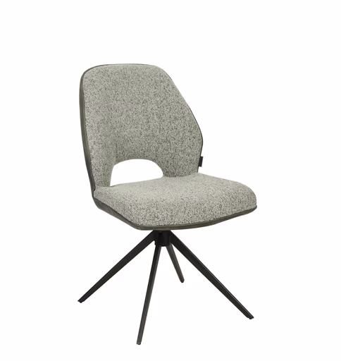 Stuhl MAILE - drehbar, Stoff, Grau, Anthrazit