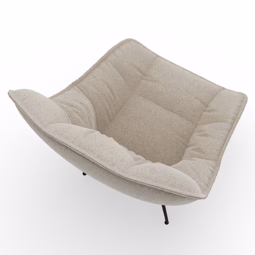 Sessel Unn - Stoff, Beige