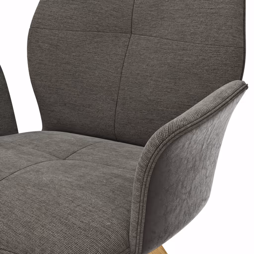 Armlehnstuhl Dinner - Stoff, Dunkelbraun