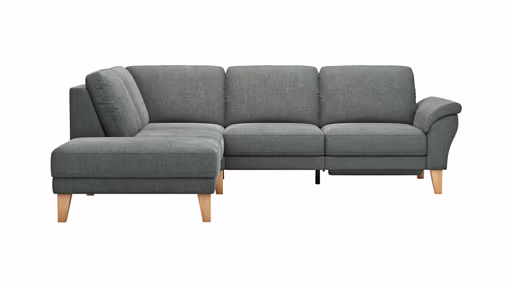 Ecksofa Rockport A - Ecke links mit 2,5-Sitzer inkl. Relaxfunktion (motorisch), Stoff, Grau