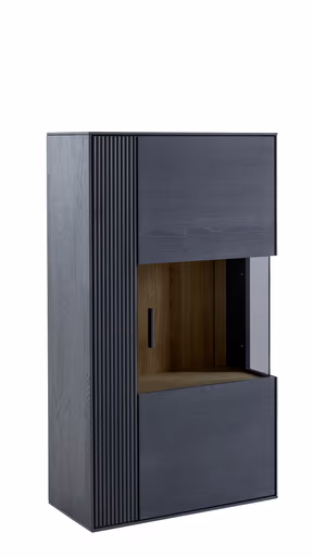Hängevitrine Estana - Eiche massiv, Anthrazit
