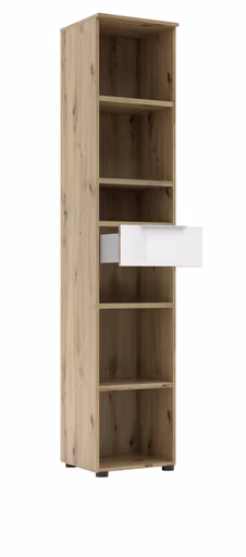 Büroregal - B ca. 40 cm, Artisan Eiche Nachbildung, Weiß