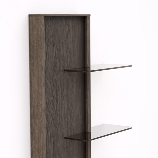 Wandregal Saratoga - linksseitig, Buche massiv, silbergrau geölt