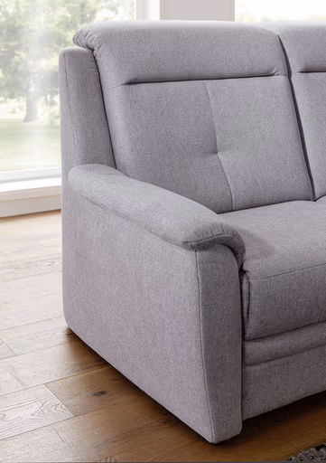 Ecksofa - 2-Sitzer mit Ecke rechts, Stoff, Silber