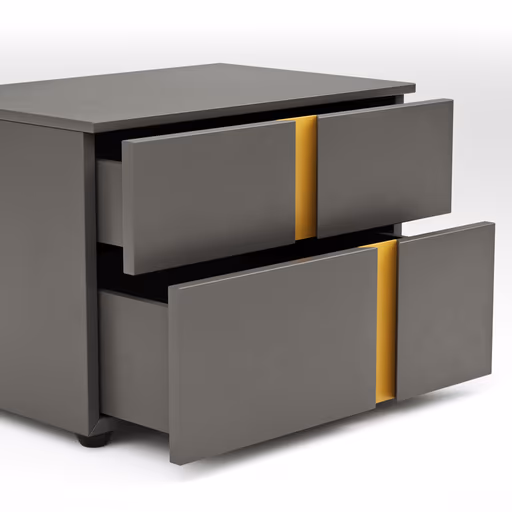 Nachttisch Loretto - Lack matt, Anthrazit