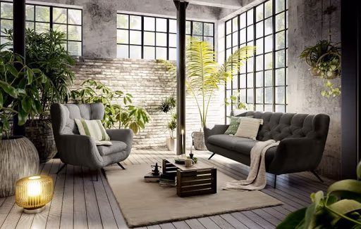 Sessel CHIRA - Stoff, Schwarz