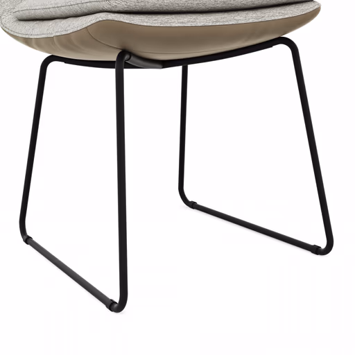 Polsterstuhl Macano - Stoff & Leder, Hellgrau, Steingrau