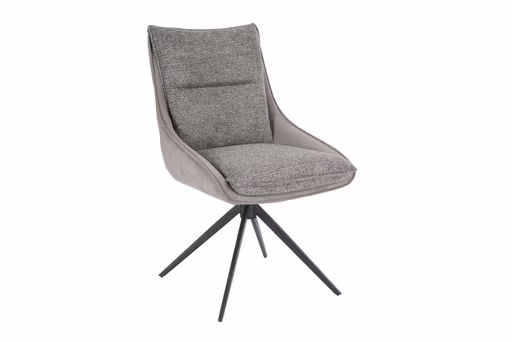 Stuhl MANDY - drehbar, Stoff, Graubeige