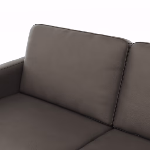 Sofa Enna - 3-Sitzer, Armlehne A, Leder, Schwarz, Kufe, Schwarz
