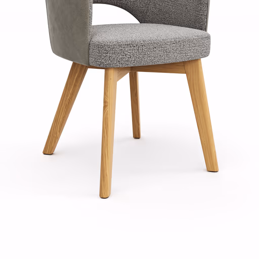 Armlehnenstuhl 5000 - Stoff, Grau und Microfaser Hellgrau