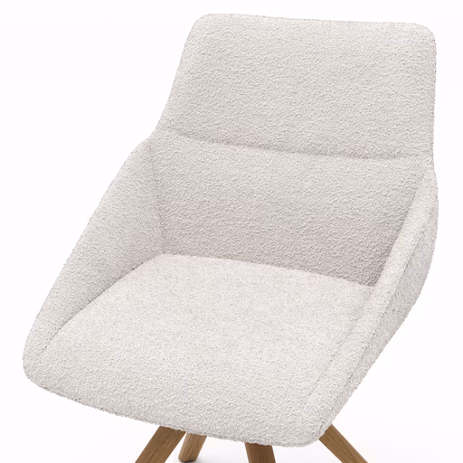 Stuhl Maluhia - mit niedriger Armlehne, drehbar, Stoff, Hellgrau