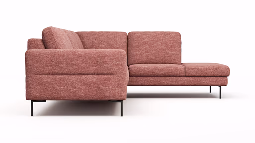 Ecksofa Enna - 3-Sitzer mit Ecke rechts, Stoff, Koralle